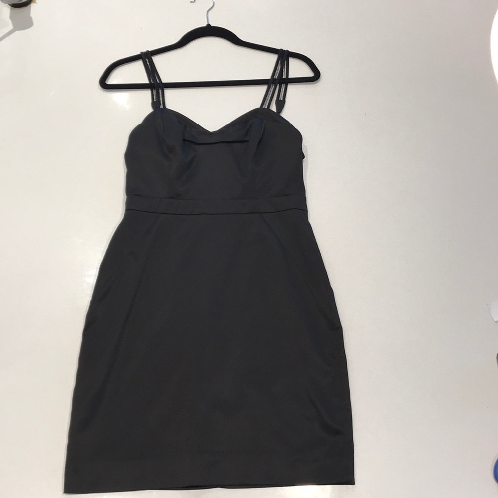 BCBG black satin dress